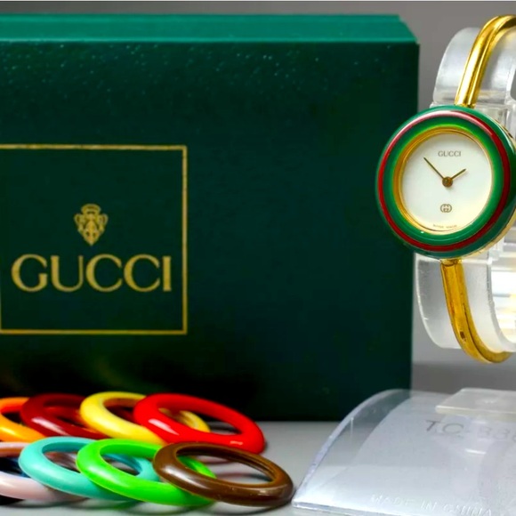 GUCCI LUXURY 14k Gold Plated Signature Watch - Picture 1 of 15